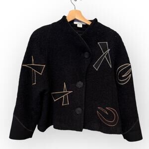 VTG MaryLou Ozbolt Storer Abstract Art Wool Jacket Size Small